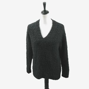 Universal Thread Black Popcorn Knit V-Neck Sweater Size Medium